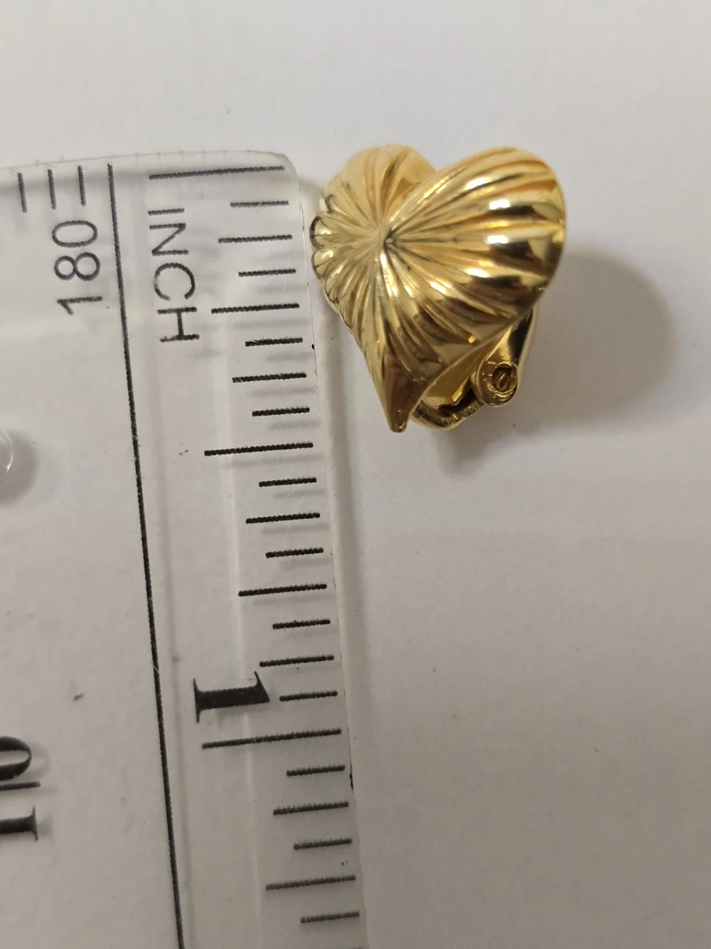 Gold Heart Clip On Earrings